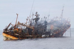 Ryou-un Maru, the derelict fishing vessel sank in 6,000 feet of water. Photo courtesy U.S. Coast Guard.