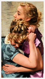 Elinor, played by Kelly Anderson and Marianne, played by Greta Kopperud, embrace each other after receiving bad news. Photo courtesy VPA.