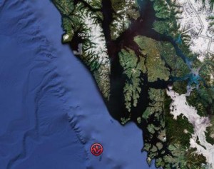 The quake was centered about 100 miles northwest of Dixon Entrance, at a depth of 8.1 miles, according to initial data from the West Coast Alaska Tsunami Warning Center. Officials said there is NO tsunami danger.