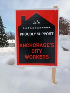 Since the introduction of the ordinance, signs expressing support for unions have popped up in Anchorage