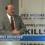ASD Superintendent Jim Browder is currently interviewing for the superintendent position with the Des Moines Public School District. Screenshot from DMPStv.