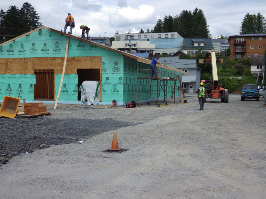 Construction of the Cultural Center in Downtown Wrangell, June 2013