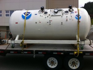 The hyperbaric chamber was removed from Bartlett Regional Hospital three weeks ago. (Photo courtesy of Robyn Free/Bartlett Regional Hospital)