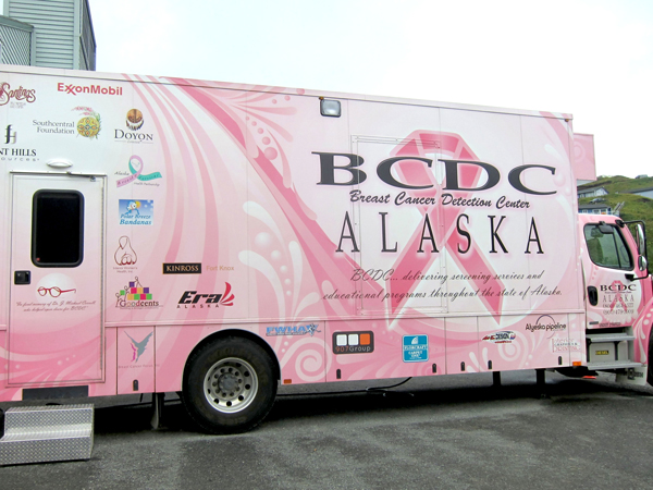 The BCDC's mammogram bus visited Unalaska in September 2012. (Jane Bye/KUCB)