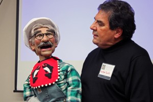 Charlie is Carlton Smith’s second puppet. Smith first started doing ventriloquism 50 years ago as a ten year old boy. Photo by Lisa Phu, KTOO - Juneau.