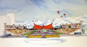 Olympic stadium planned for Anchorage's 1992 bid to host the games.