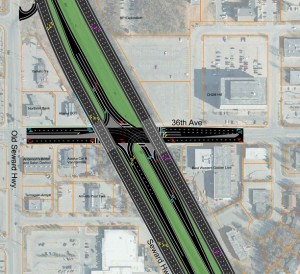 A design option for the 36th and Seward intersection called a "Hybrid SPUI." 