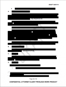 Redacted page in the investigation report.