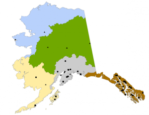 A map showing all of the hydrokinetic and hydropower projects in Alaska (National Oceanic and Atmospheric Administration, Alaska).