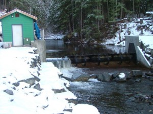 The hydroelectric plant at Falls Creek. (Photo courtesy of Alaska Energy Authority.)