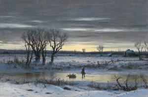 George Henry Broughton Winter Twilight Near Albany (1858)