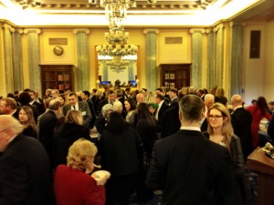 Alaskans mingled with Sullivan relatives at a reception in the Russell Senate Office Building.