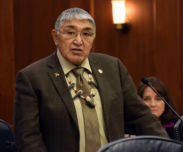 Rep. Benjamin Nageak addresses the Alaska House of Representatives. He's eight votes behind Dean Westlake in the HD 40 race. Photo by Skip Gray/360 North)
