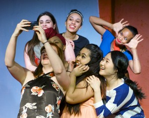 The cast of "Emotional Creature" take a selfie. Photo courtesy of Frank Flavin.