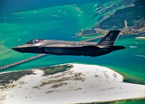 An F-35 flies over Florida (U.S. Air Force photo)