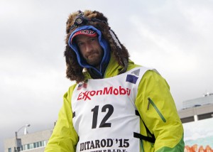 Nicolas Petit at the ceremonial start of the Iditarod in 2015. (Photo by Josh Edge, APRN - Anchorage)