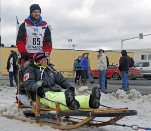 Wade Marrs at the 2015 Iditarod ceremonial start. (Photo by Josh Edge, APRN - Anchorage)