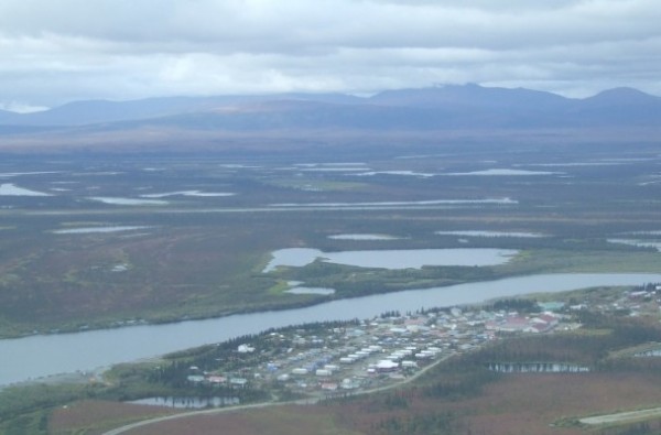 An aerial view of Noorvik in August 2011. Photo: Thester11 via Wikimedia Creative Commons.