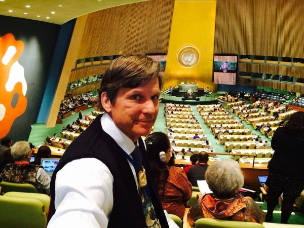 Tlingit-Haida Central Council’s Will Micklin attends the United Nation’s World Conference on Indigenous Peoples Sept. 22, 2014.. (Photo courtesy Indianz.com)