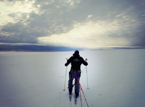 A photo from the duo's trip across a glacier in Svalbard, Norway. (Photo from icelegacy.com)