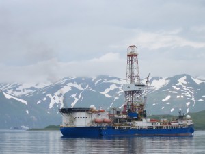 Shell's Noble Discoverer in Unalaska in 2012. (KUCB-Unalaska file photo)