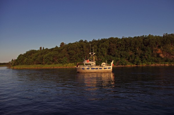 The F/V Solstice travels down the Kvichak River on June 17, 2015. 