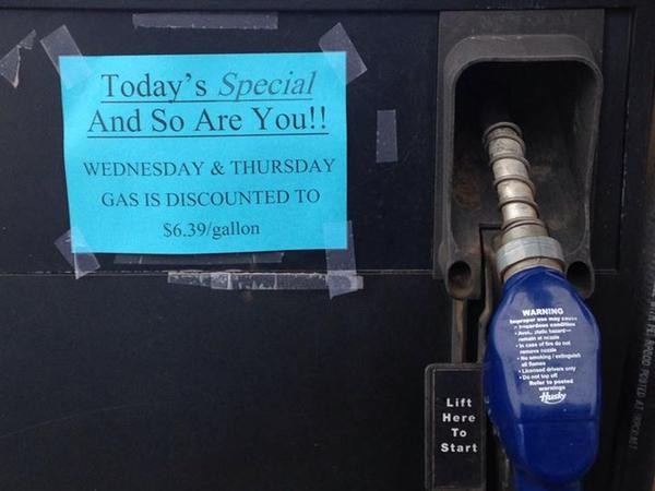Photo of a pump in Dillingham from March 2015 when gas was 6.39 per gallon. Credit Matt Martin/KDLG
