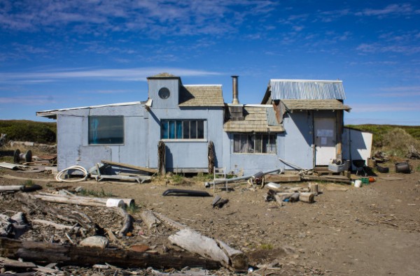 Permanent structures, like the cabin owned by Ian Foster (above), on Nome’s West Beach constitute a hazard and liability according to city officials. Photo: Francesca Fenzi