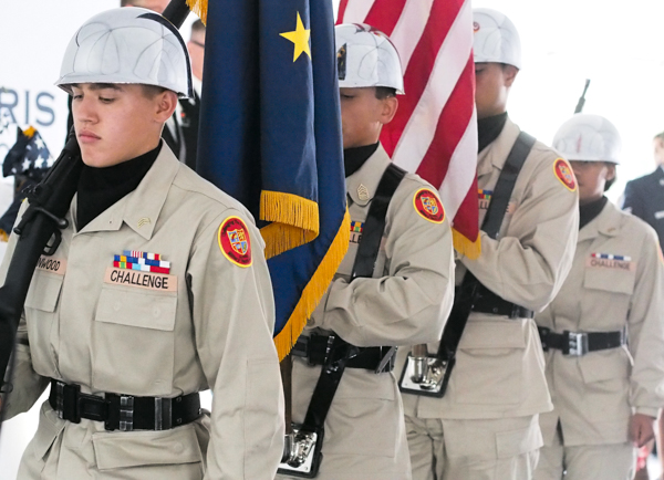 20 members of the Military Youth Academy were on hand to help with the ceremony. (Photo: Zachariah Hughes, KSKA)