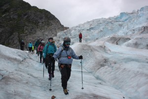 Teachers were outfitted with crampons, helmets and ice axes. (Photo by Lisa Phu/KTOO)