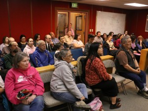 Earlier this year, a capacity crowd, largely opposed to local liquor sales, spoke for nearly four hours before the council. (Photo by Dean Swope, KYUK - Bethel)