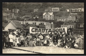 “School Children’s ‘Chautauqua’ Demonstration” in Juneau, Sept. 21, 1921. (Alaska State Library, David & Mary Waggoner Photographs & Papers, 1900-1940, Winter & Pond, ASL-PCA-492)