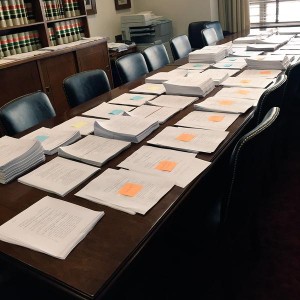 The Senate Energy panel considered stacks of amendments. (Photo: Senate staff, via Twitter.)