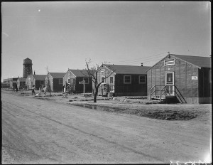 A view of the Minidoka internment camp's flimsy, tar-papered housing barracks. PHOTO: U.S. DEPARTMENT OF THE INTERIOR