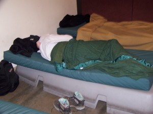 Guests sleep in one of the dorms at Brother Francis Shelter. (Photo courtesy of Catholic Social Services.) 