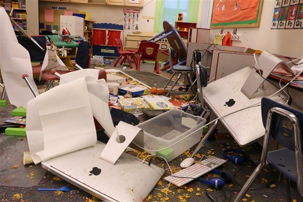 Damages to the school and vehicles is pegged around $100,000. Photo: KYUK.