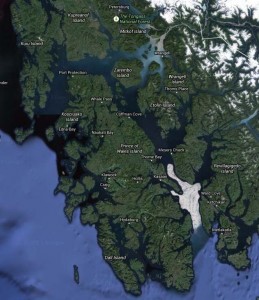 Prince of Wales Island. Screen shot, Google Maps.