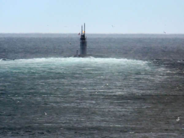 The USS Seawolf returns to the Bering Sea from whence it came. KUCB/John Ryan photo.