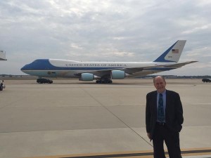 Governor Bill Walker will fly to Alaska with President Barack Obama aboard Air Force 1. (Photo via Gov. Walker's Twitter stream)