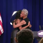 Elvi Gray-Jackson hugs First Lady. Photo:White House