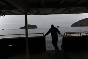 Captain Billy Pepper of the US Fish and Wildlife Service research boat R/V Tiglax stands on the back deck as he prepares to start moving researchers and their supplies s to their camp on Buldir Island in the Aleutian Islands on Friday, June 5, 2015. 5 people were dropped off on the island including to research biologists from Memorial University of Newfoundland. Scientists on the R/V Tiglax conduct research in the Alaska Maritime National Wildlife Refuge. (Bob Hallinen / Alaska Dispatch News)