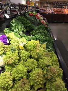 The produce display at Fred Meyer on Abbot in Anchorage. What doesn't sell will be donated. (Hillman/KSKA)