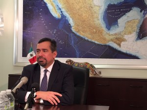 Consul of Mexico in Seattle Eduardo Baca spoke about the closing of Anchorage's Consulate. (Hillman/KSKA)
