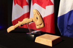 This is the gavel used by the Chairman of Senior Arctic Officials at Arctic Council meetings. This gavel was presented at a dinner to celebrate Canada's second chairmanship of the Arctic Council (2013-2015). Photo: Arctic Council Secretariat / Linnea Nordström