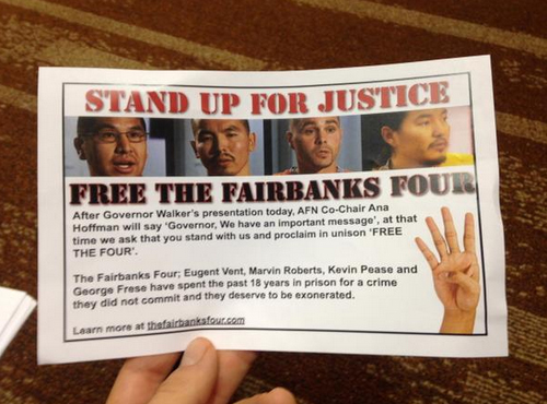 The pictured handout circulated at AFN on Thursday, Oct. 15, 2015. Photo: Jennifer Canfield, KTOO/Juneau