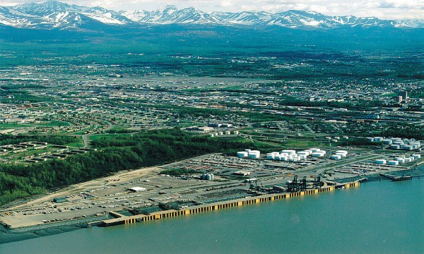 An Aerial view of the Port of Anchorage from 1999. (Photo: By U.S. Army Corps of Engineers)