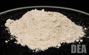 Heroin powder. (Photo courtesy Drug Enforcement Administration)