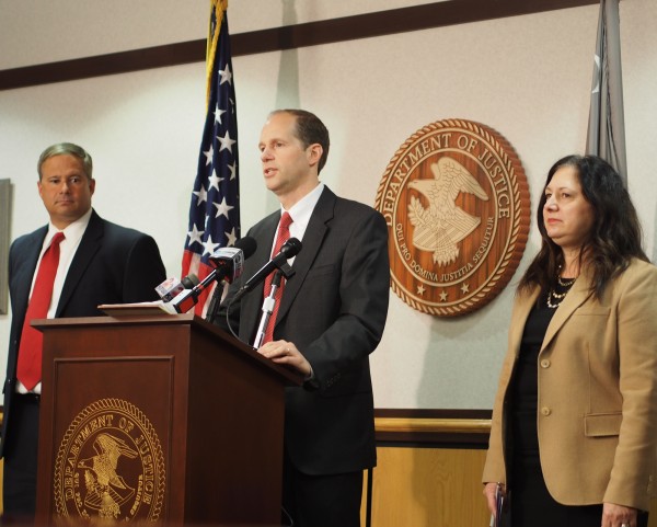 Acting U.S. attorney Kevin Feldis announces the first indictment in Alaska that alleges the presence of a nationally recognized gang. Photo: Zachariah Hughes/KSKA.