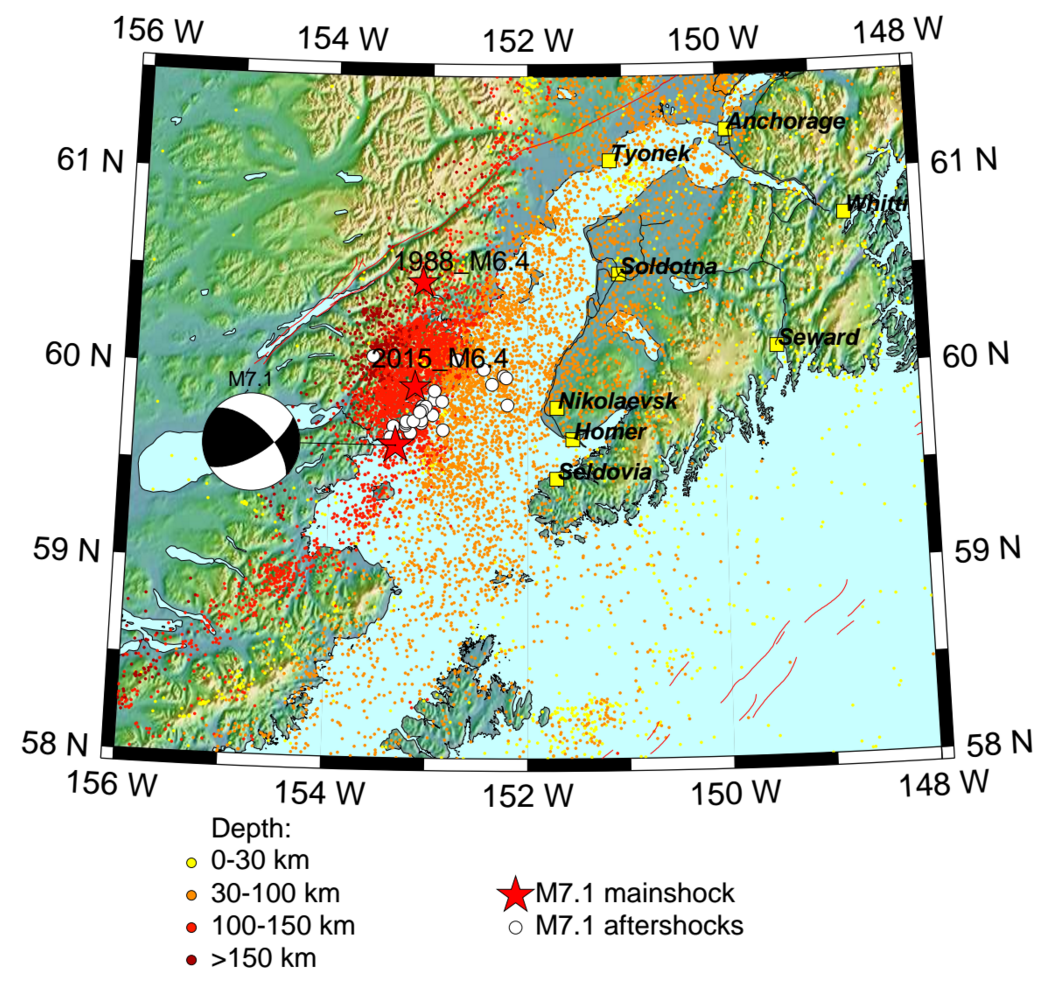 Aftershock map Alaska Public Media