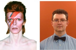 Left: David Bowie, rock icon. Right: David Bowie, Alaska linguistics professor.